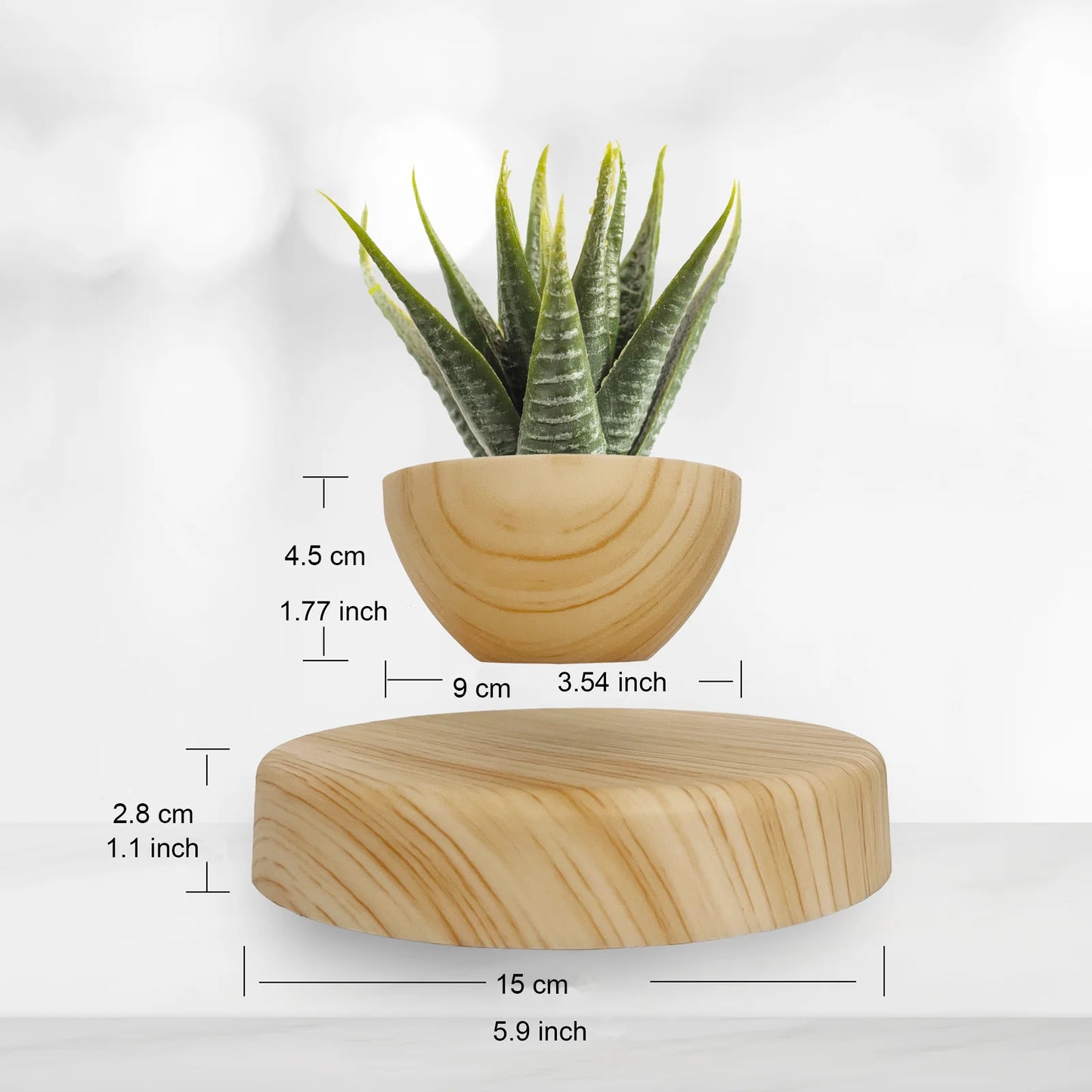 Marble-Style Levitating Plant Pot – Modern Home Decor