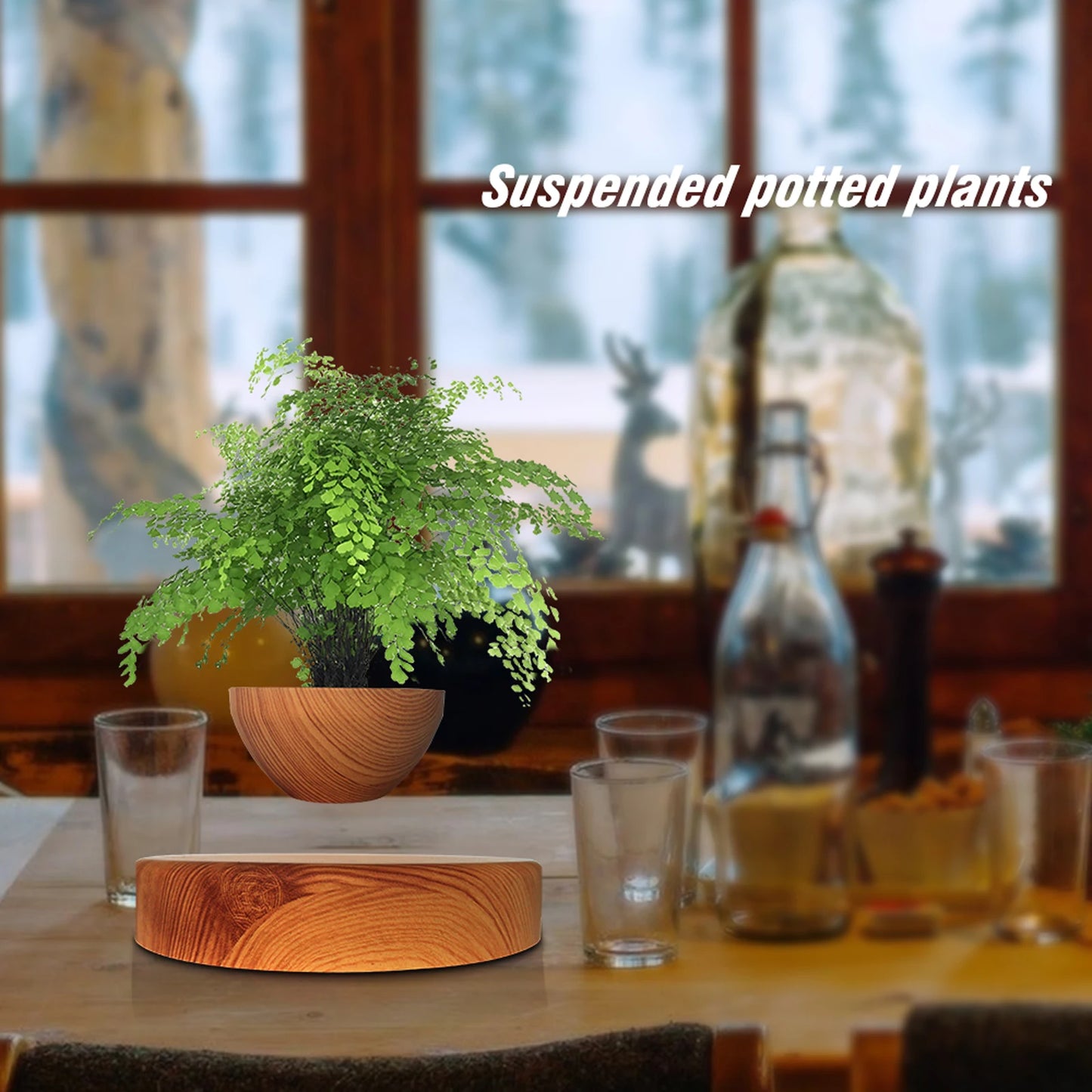 Marble-Style Levitating Plant Pot – Modern Home Decor