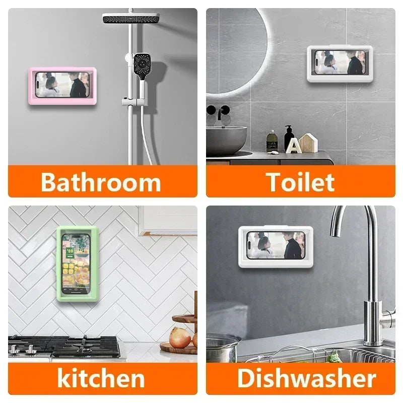 Shower Phone Holder - Waterproof 480° Rotating Phone Holder for Bathroom, Bathtub, Kitchen