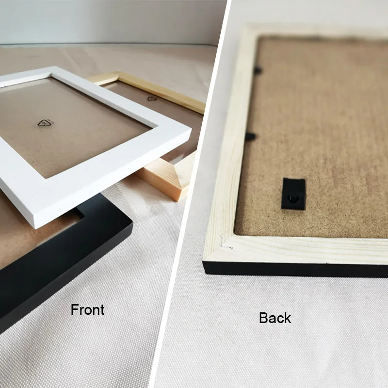 Natural Wooden Picture Frames – Classic Photo Frames with Plexiglass for Wall Hanging