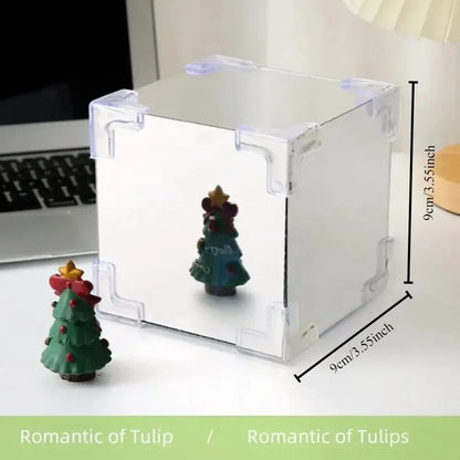 2025 DIY Tulip Sea Rubik's Cube Mirror Night Light - Handmade Materials for Car Décor, Birthday Gifts, and Friends or Colleagues