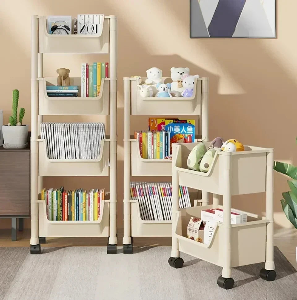 Multifunctional Storage Rack Trolley Bookshelf – Narrow Slit Storage Cabinet