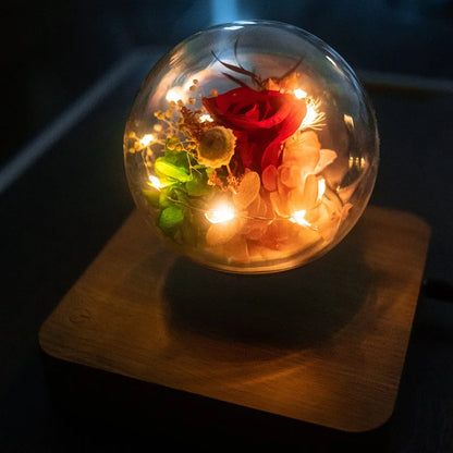 Magnetic Levitating Eternal Flower LED Lamp – Creative Floating Night Light for Birthday Gifts, Table Decor, and Room Ambiance