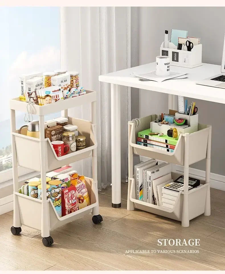 Multifunctional Storage Rack Trolley Bookshelf – Narrow Slit Storage Cabinet