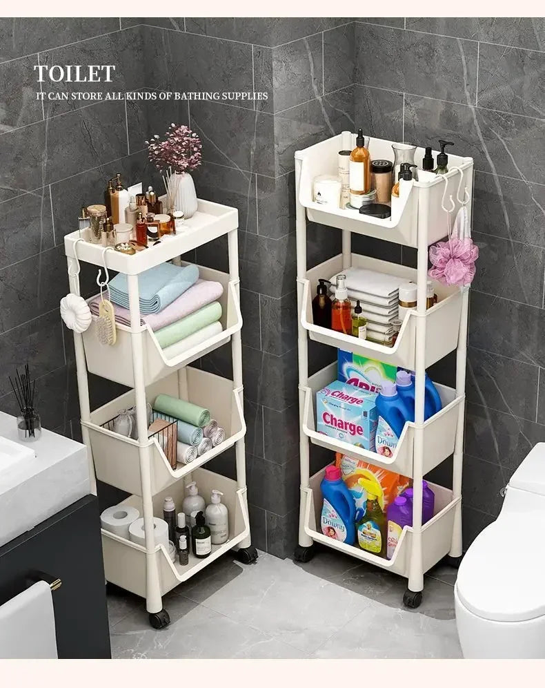 Multifunctional Storage Rack Trolley Bookshelf – Narrow Slit Storage Cabinet