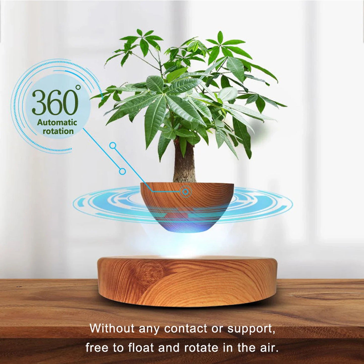 Marble-Style Levitating Plant Pot – Modern Home Decor